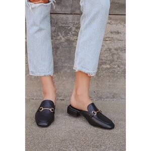 Lulus Ranae Black Slide-on Loafers - Size 6